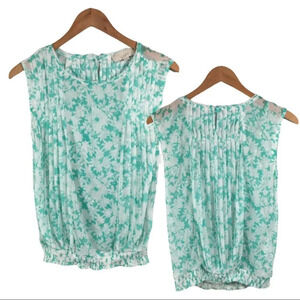 WS406 Ann Taylor LOFT Floral Sheer Blouse Top XS